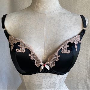 Agent Provocateur ML Black Satin Lace Bra Bralette